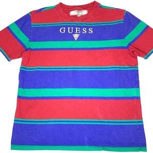 Guess Originals Stripe Tee T-Shirt Men’s Size Medium Red Green Blue